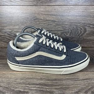 Vans x Madewell Women's Size 9.5 Old Skool Flannel Sherpa Lined Canvas Sneakers